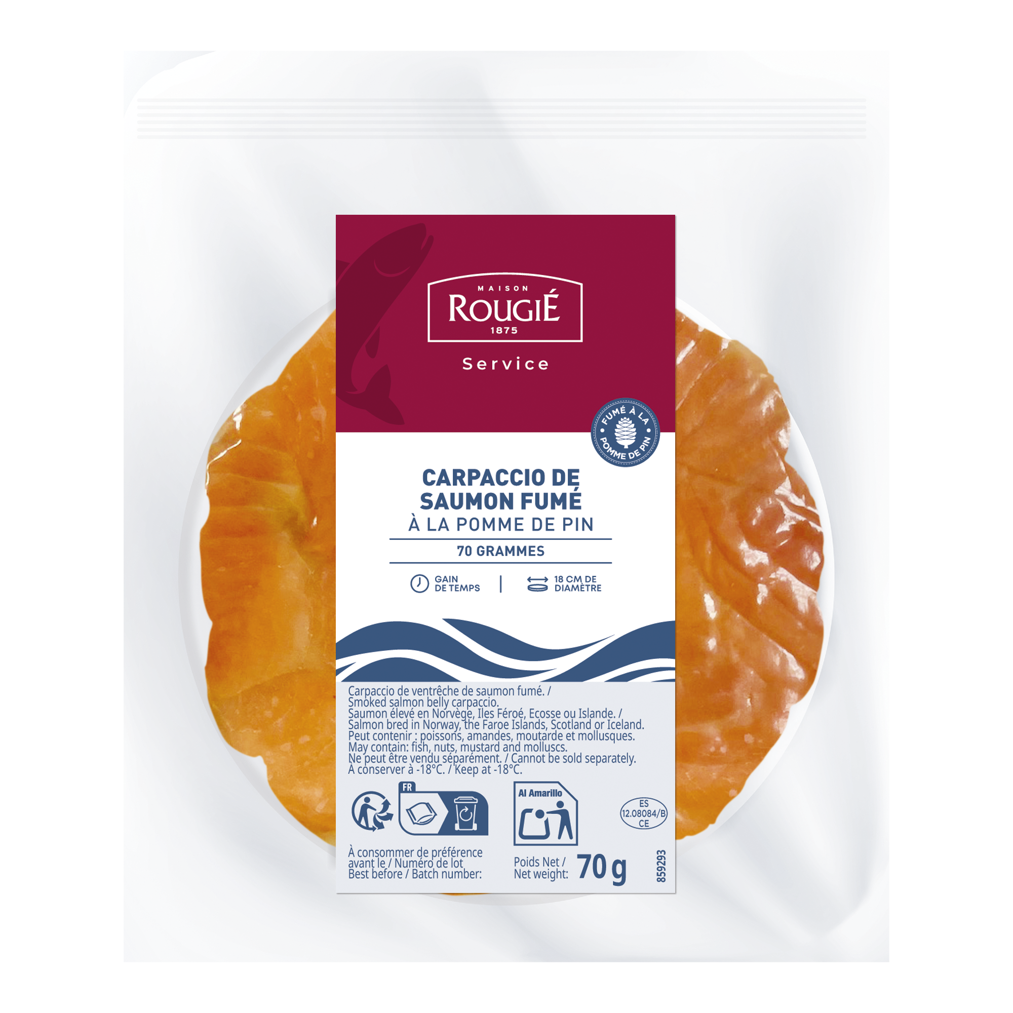 Carpaccio de Saumon fumé - Rougié