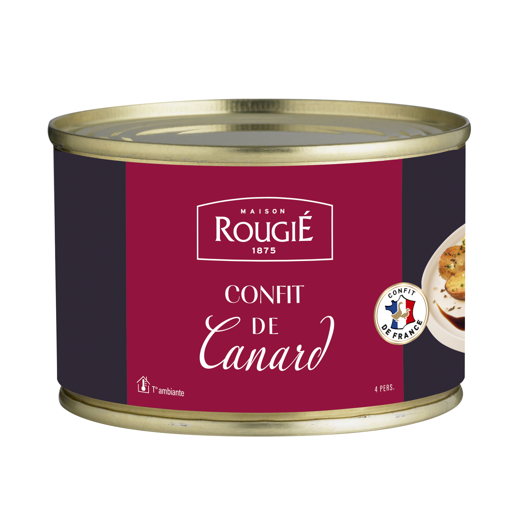 Confit de canard à la graisse de canard 4 cuisses - Rougié