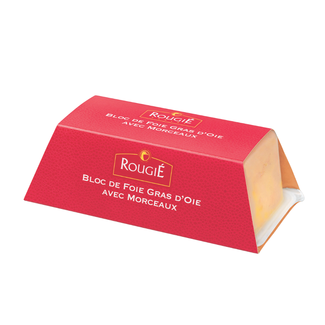 Bloc de foie gras d&rsquo;oie avec morceaux mi-cuit - Rougié