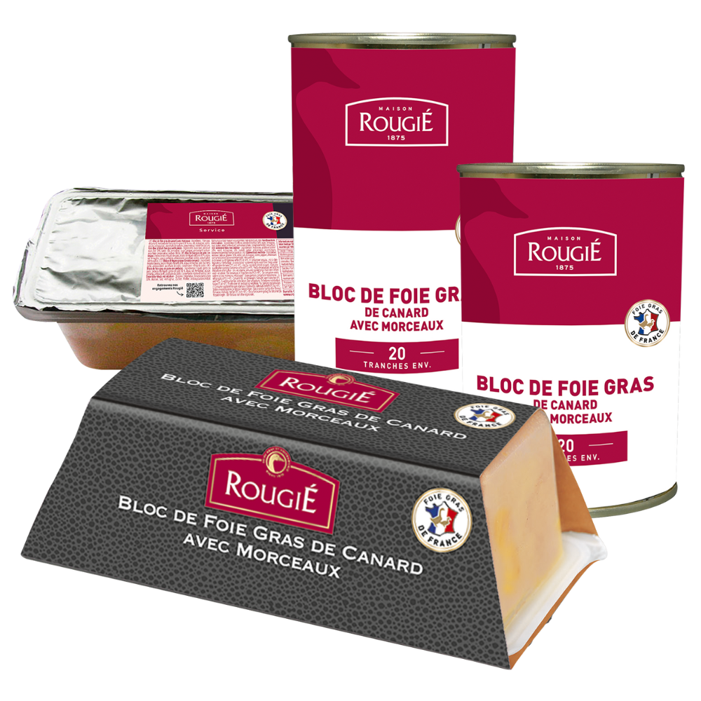 Bloc de foie gras de canard avec morceaux - Rougié