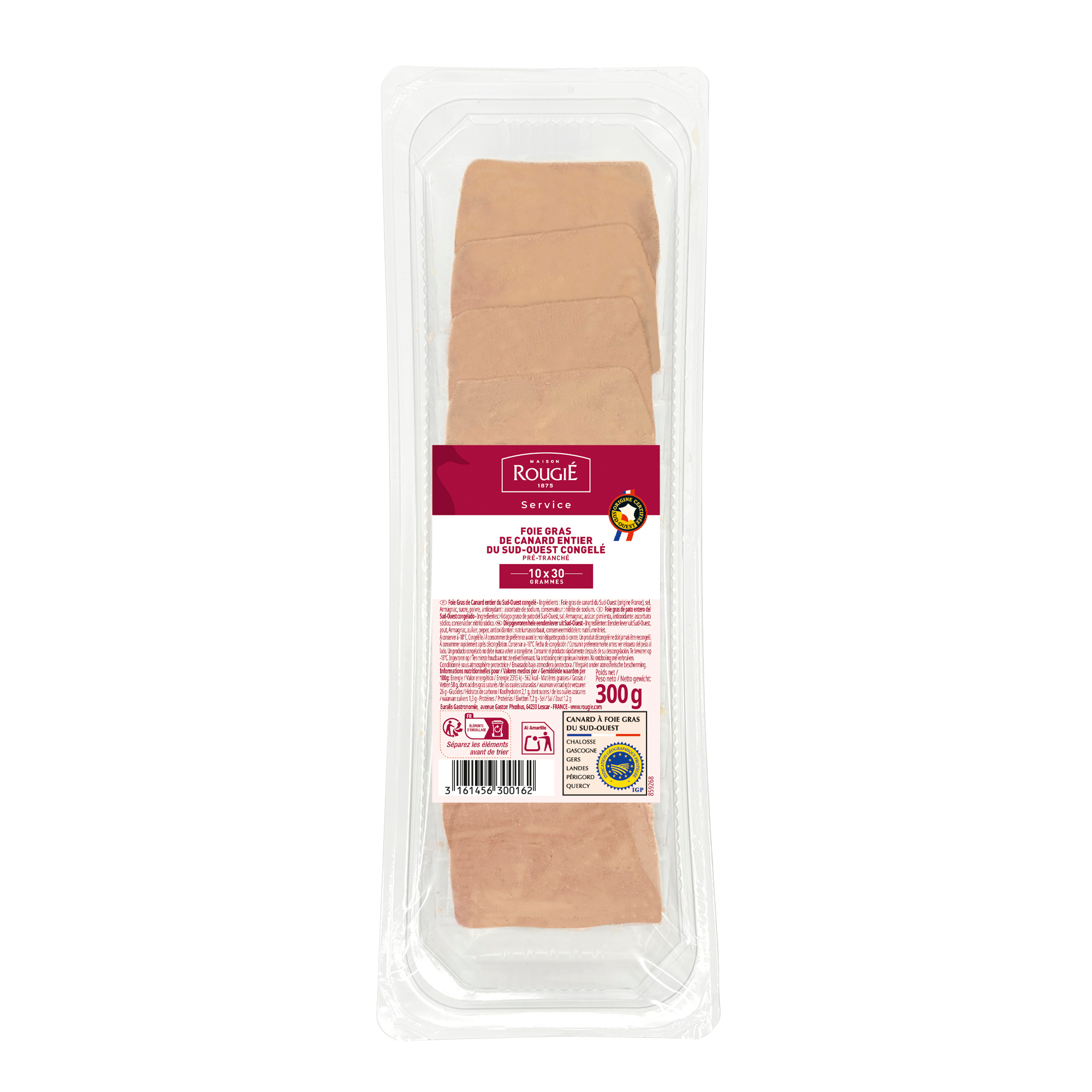 Foie gras de canard entier du Sud-Ouest tranché - Rougié